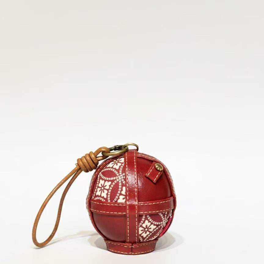 日本手工達摩擺件 | 紅色人造皮革款 | Japanese Handcrafted Red Faux Leather Daruma