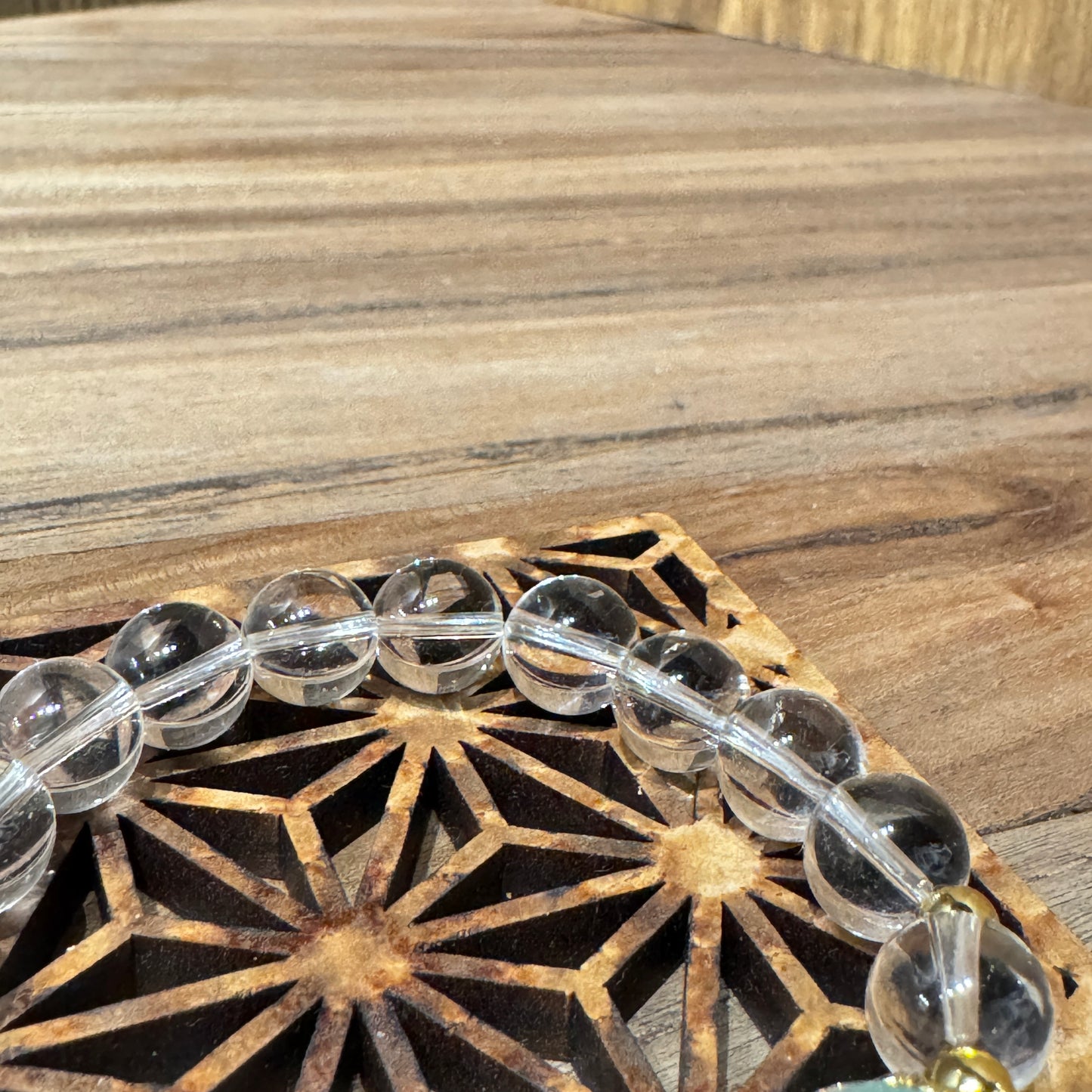 白水晶達摩雕刻手串 | Clear Quartz Daruma Bracelet