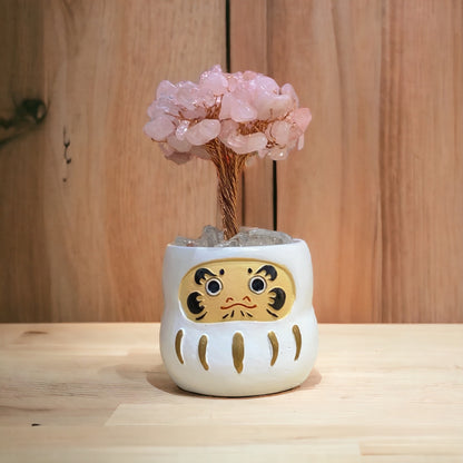 迷你達摩水晶樹 | 招財開運擺件 | Mini Daruma Crystal Tree