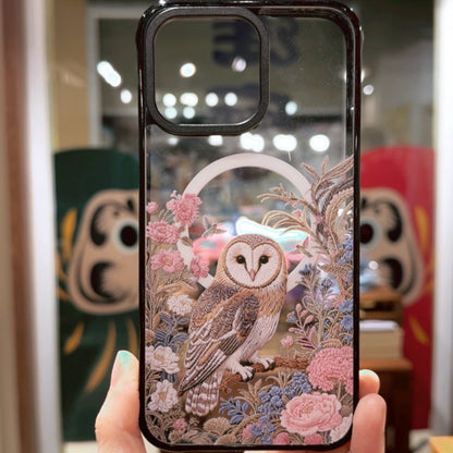 磁吸手機殼｜刺繡猫頭鷹 | 不包磁吸支架