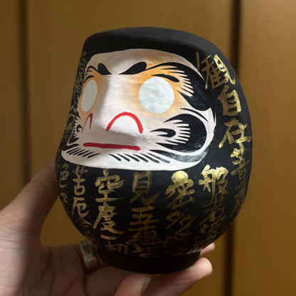 黑金手繪心經達摩  | Black Gold Heart Sutra Daruma