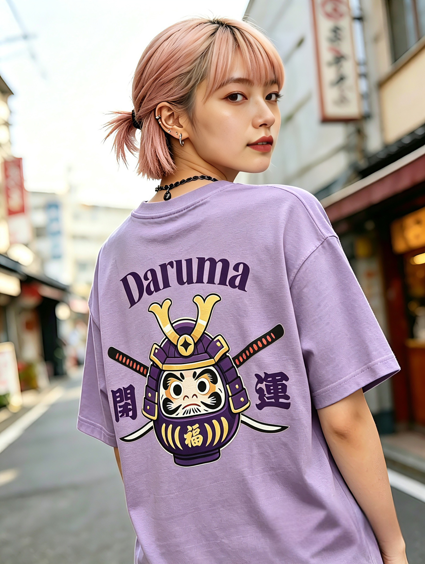 達摩影の武士燙畫T恤| Daruma Warrior Print T-shirt