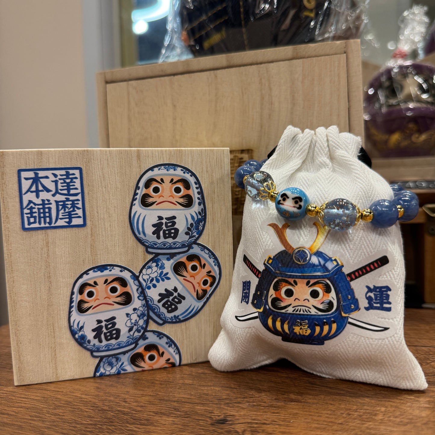 藍晶石達摩水晶手串 | Kyanite Daruma Crystal Bracelet