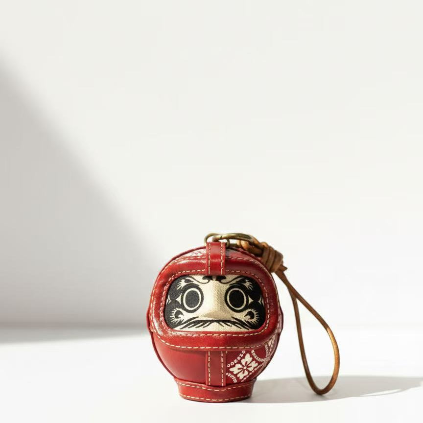 日本手工達摩擺件  | 紅色人造皮革款 | Japanese Handcrafted Red Faux Leather Daruma