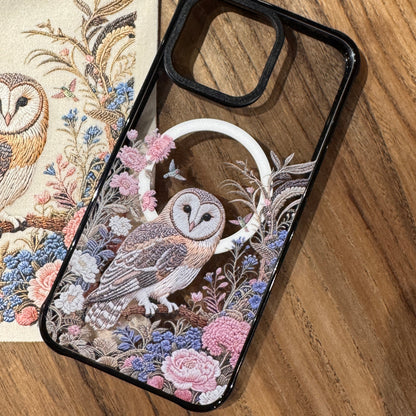 磁吸手機殼｜刺繡猫頭鷹 | 不包磁吸支架