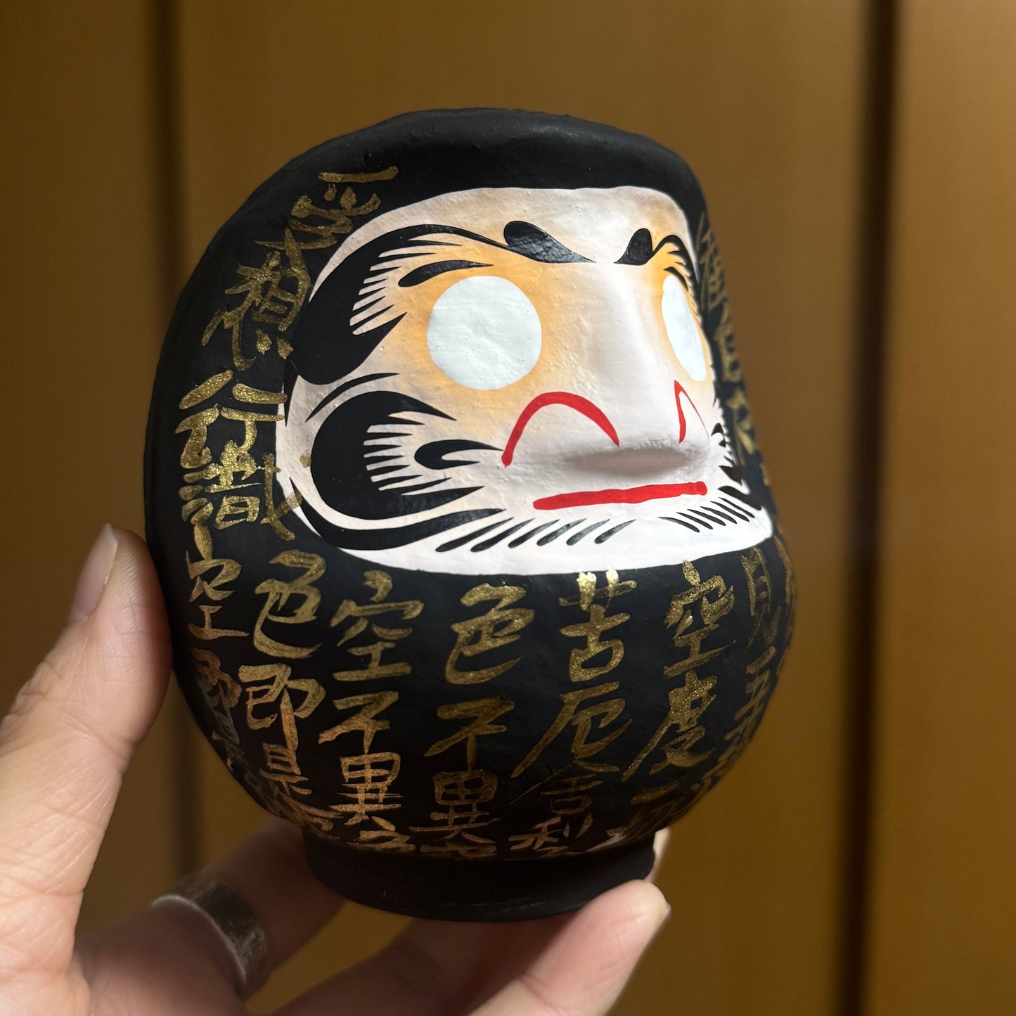 黑金手繪心經達摩  | Black Gold Heart Sutra Daruma