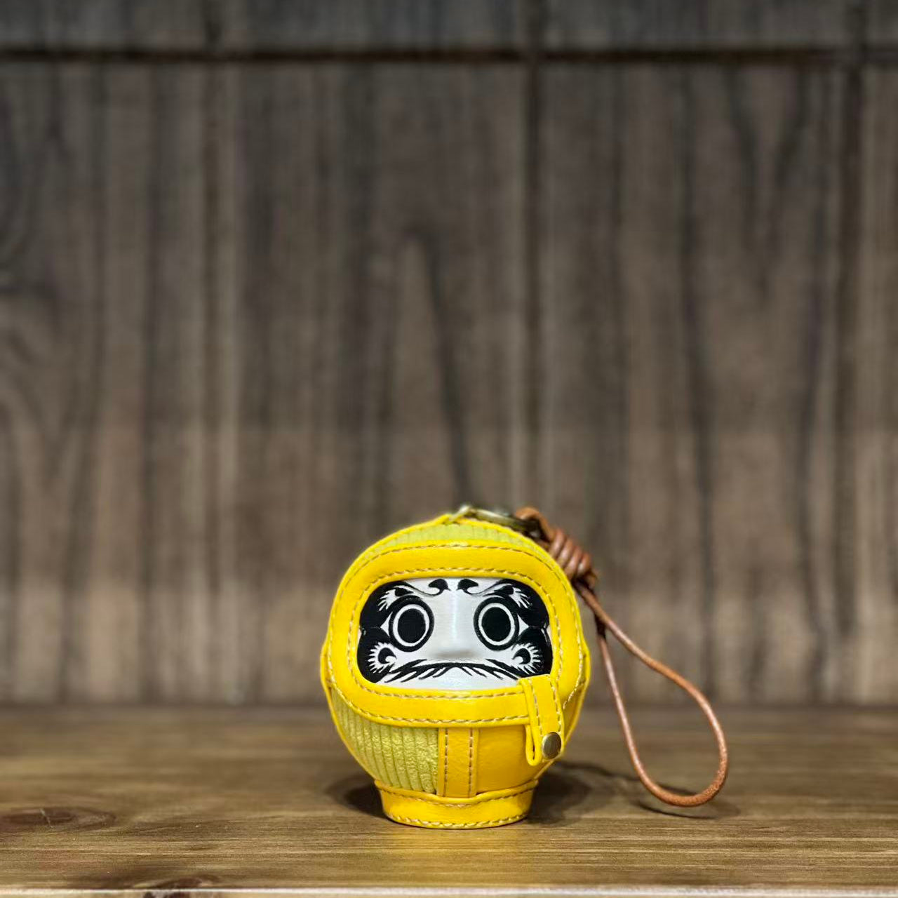 Japanese Handcrafted Green Faux Leather Daruma