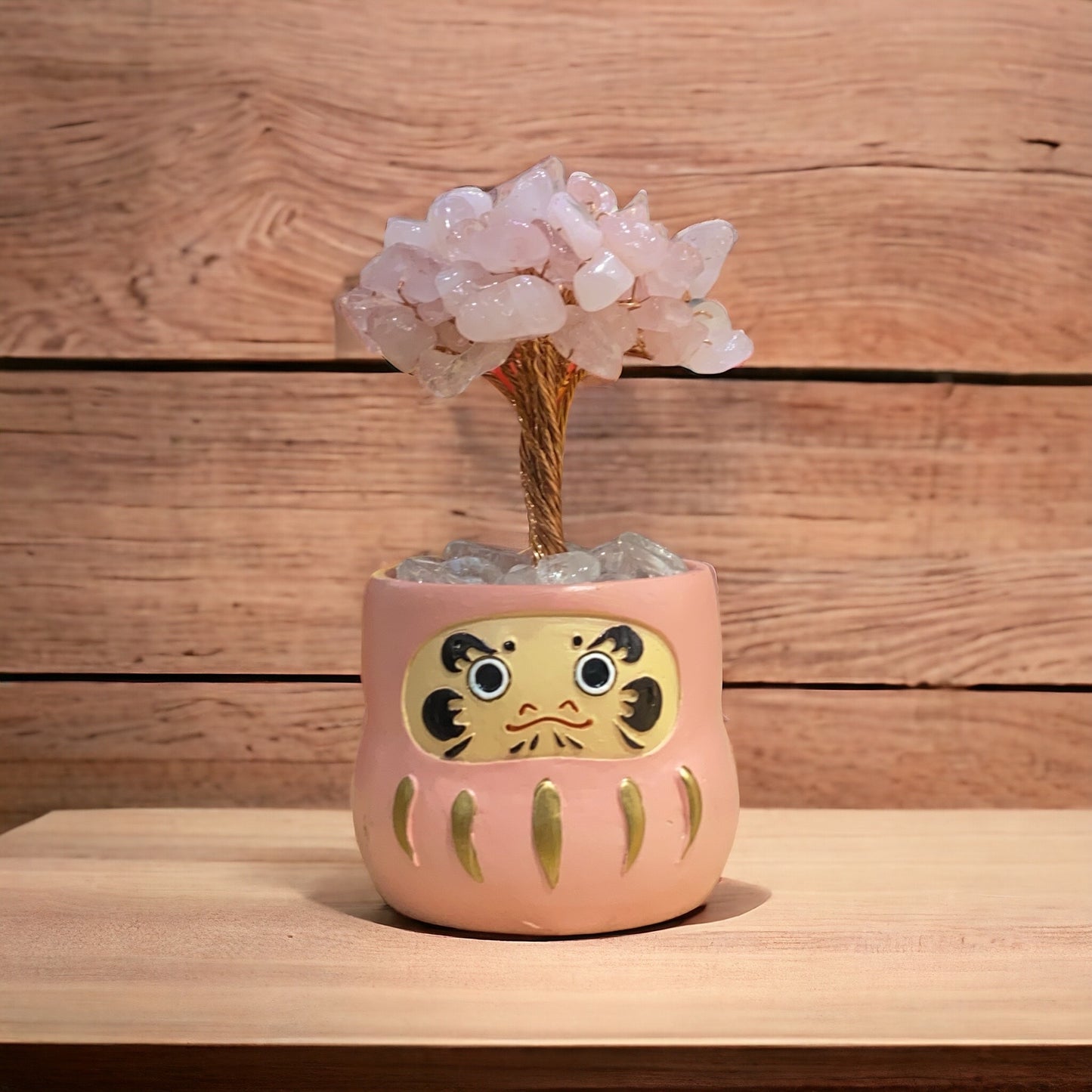 迷你達摩水晶樹 | 招財開運擺件 | Mini Daruma Crystal Tree