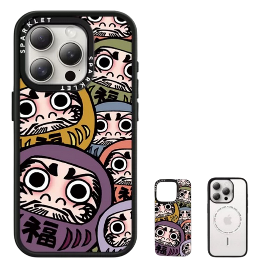Magnetic Phone Case | Daruma Party | Purple | Magnetic stand not included