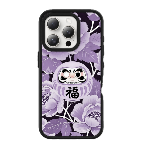 Magnetic Phone Case | Daruma Doll in Bloom | Purple | Magnetic stand not included