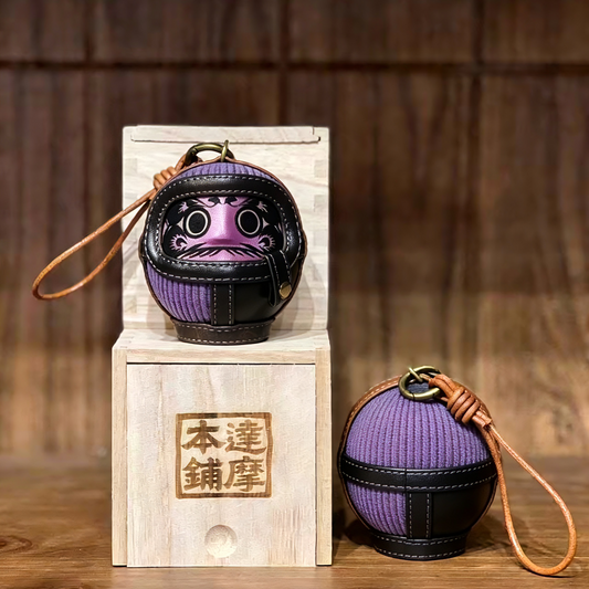 日本手工達摩擺件 | 紫色人造皮革｜ Japanese Handcrafted Purple Faux Leather Daruma
