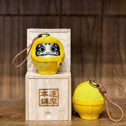 Japanese Handcrafted Green Faux Leather Daruma