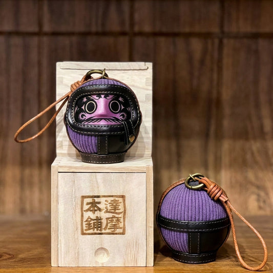 紫色人造皮革配燈芯絨達摩