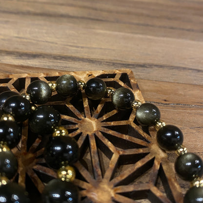 黑曜石。招財貓 | Black Obsidian Maneki Neko Bracelet