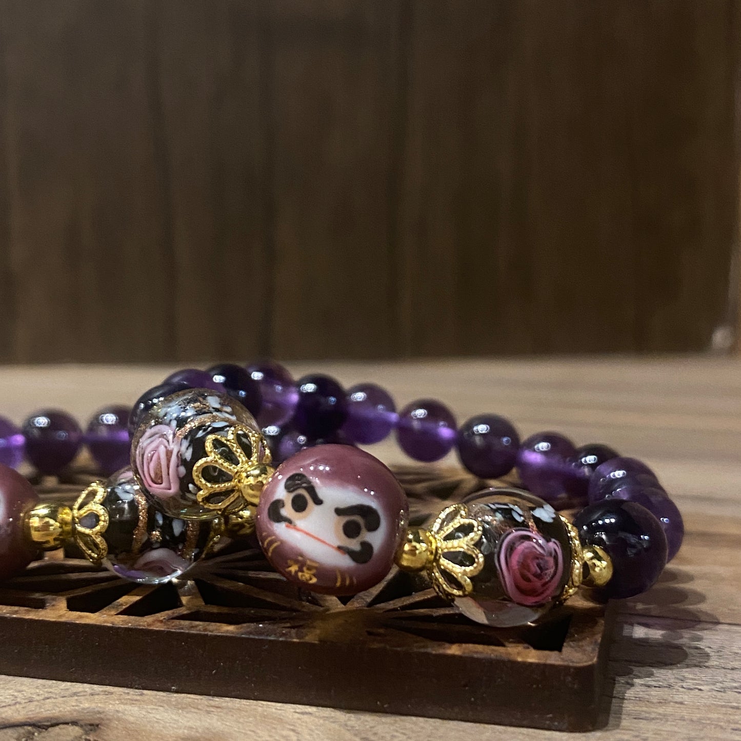 Amethyst Daruma Bracelet