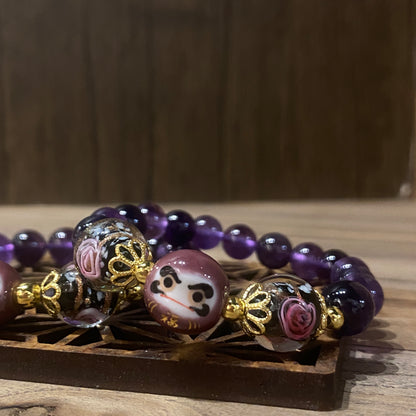 Amethyst Daruma Bracelet