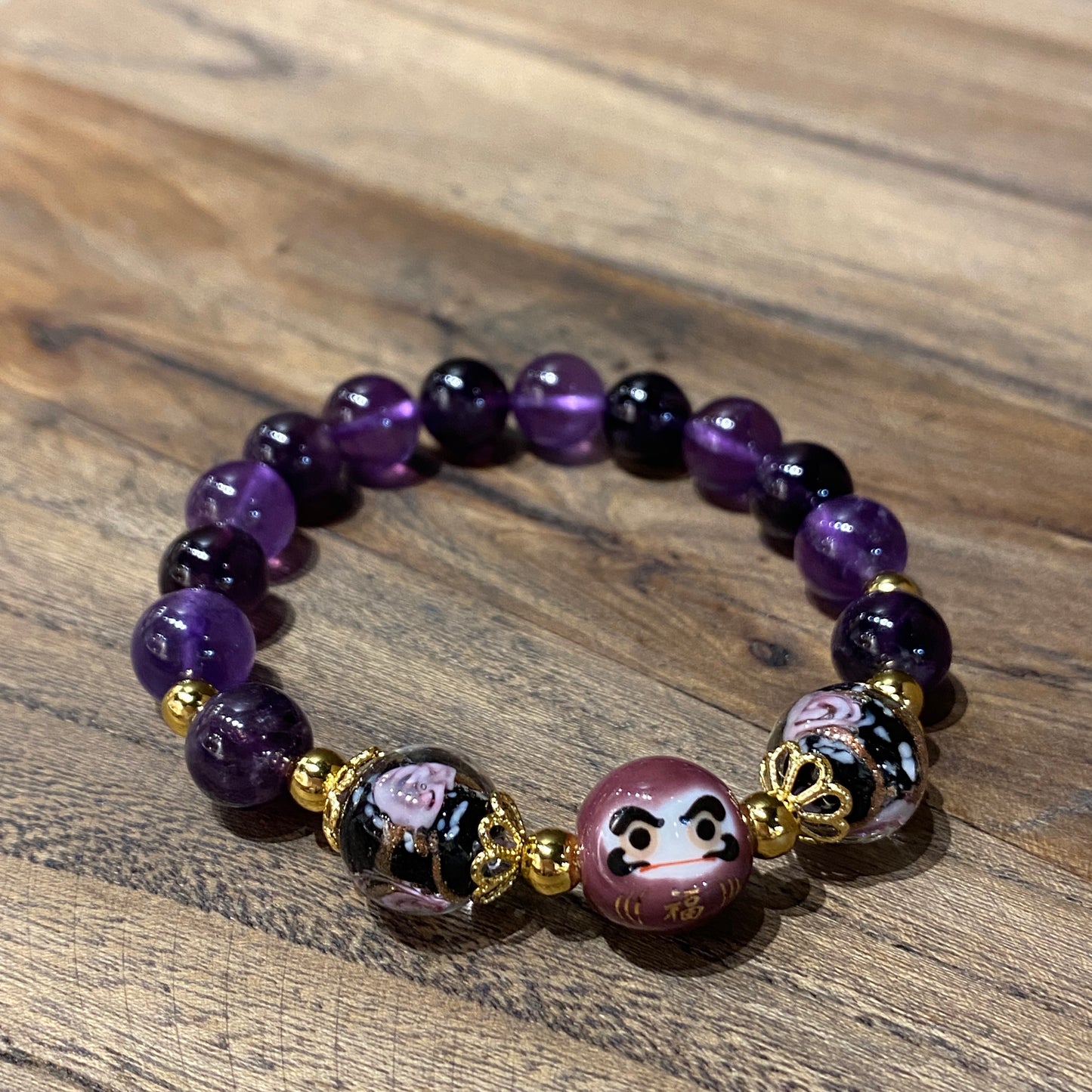 Amethyst Daruma Bracelet