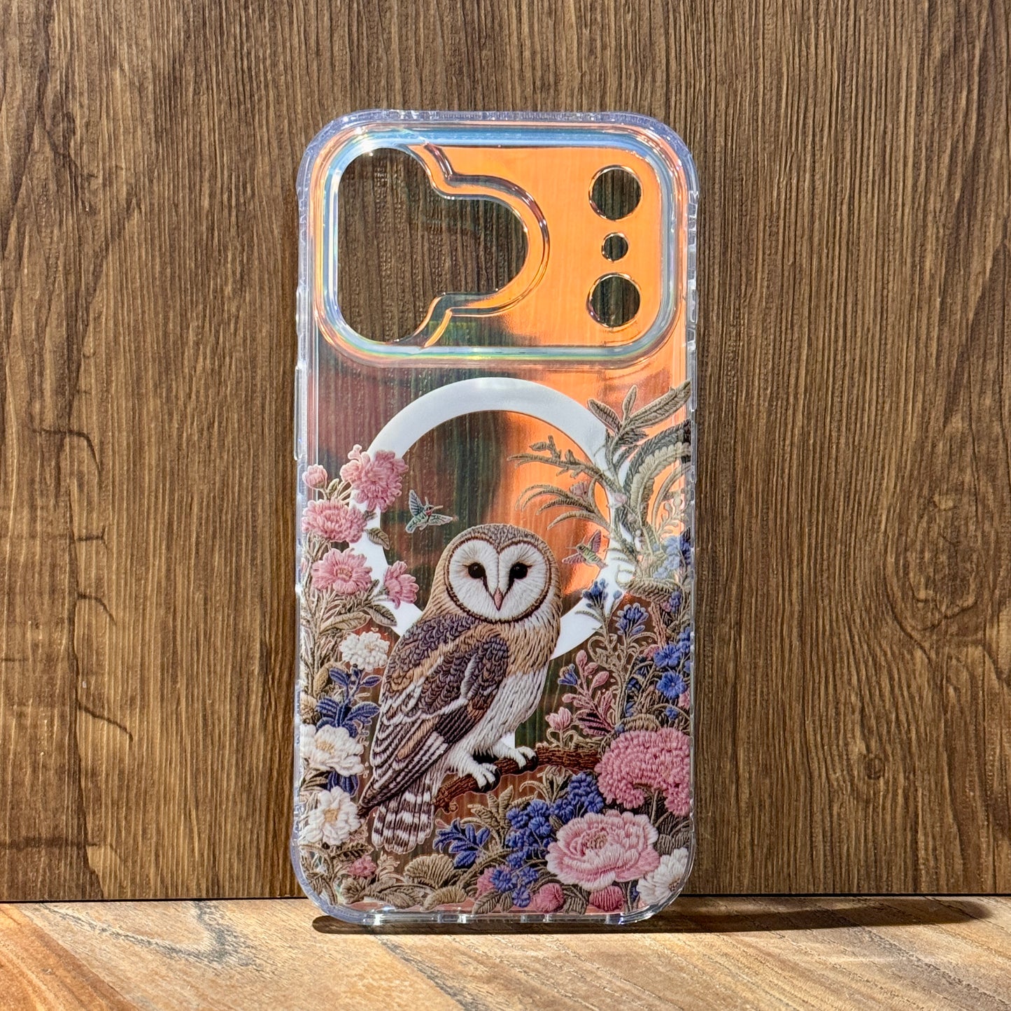 雷射手機殼｜仿刺繡猫頭鷹 | 不包磁吸支架