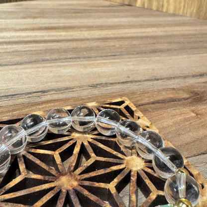 白水晶達摩雕刻手串 | Clear Quartz Daruma Bracelet