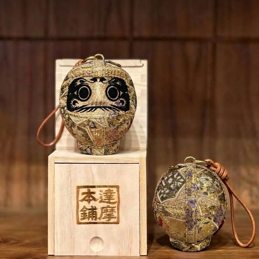 Japanese Handcrafted Golden Embroidery Daruma