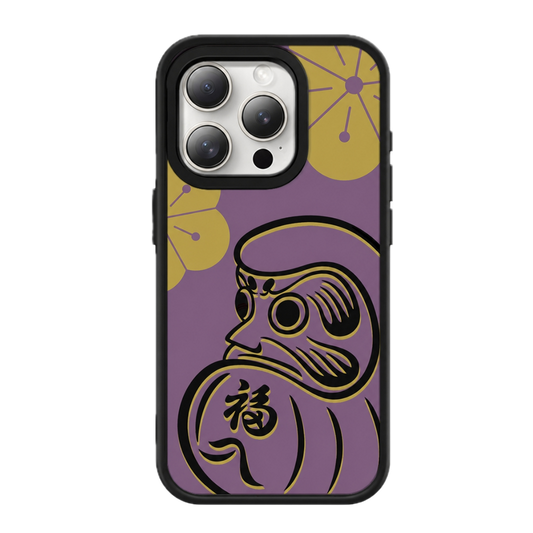 Magnetic Phone Case | Japanese Daruma | Purple | Magnetic stand not included