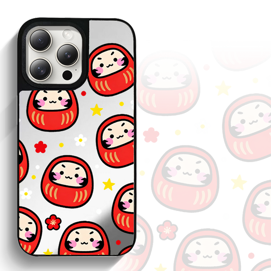 鏡面手機殼｜萌達摩｜紅色 | 不包磁吸支架