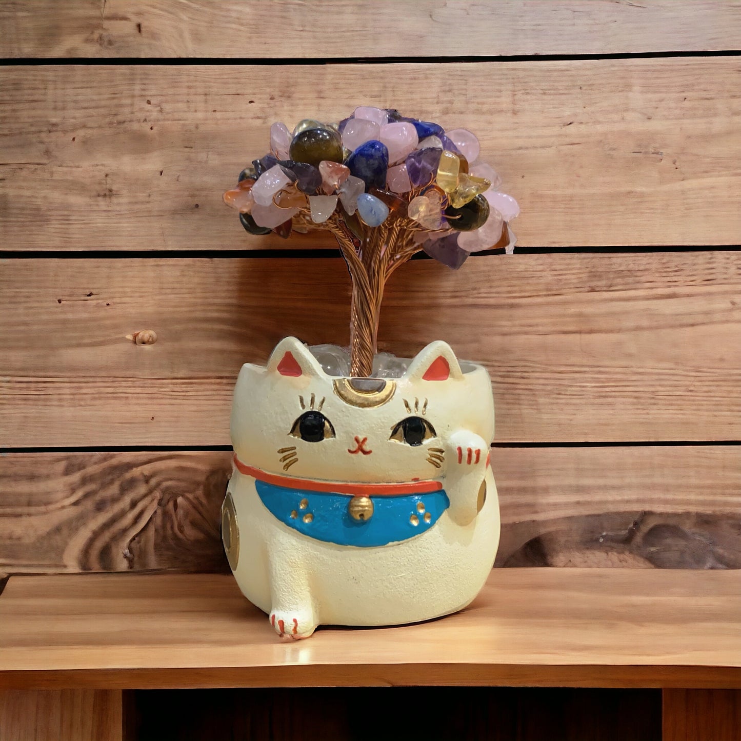 迷你達摩水晶樹 | 招財開運擺件 | Mini Daruma Crystal Tree