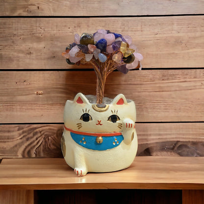 迷你達摩水晶樹 | 招財開運擺件 | Mini Daruma Crystal Tree