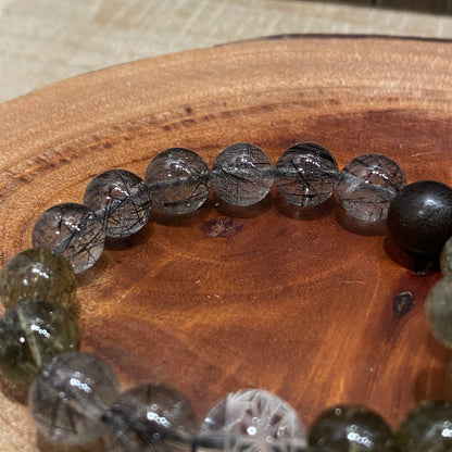 日本麻の葉｜黑髮晶｜綠碧髮手串 | Japanese Asanoha Crystal Bracelet