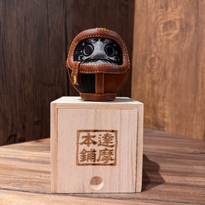 深藍色牛仔布皮革達摩