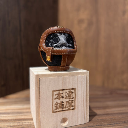 深藍色牛仔布皮革達摩