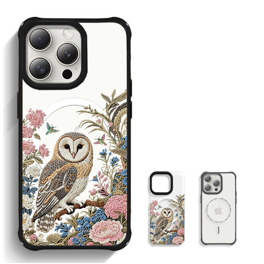 磁吸手機殼｜刺繡猫頭鷹 | 不包磁吸支架