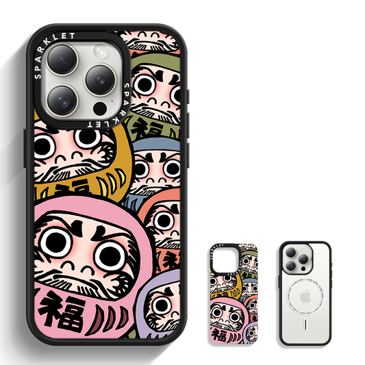 Magnetic Phone Case | Daruma Party | Pink | Magnetic Stand Not Included