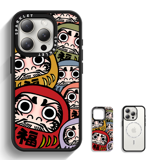 Magnetic Phone Case | Daruma Party | Red | Magnetic phone grip not included