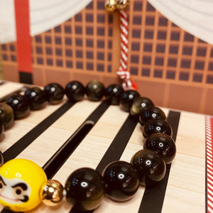 黑曜金配黃達摩 10mm